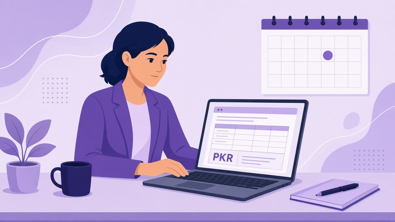 HR manager reviewing a final settlement calculation in Pakistan