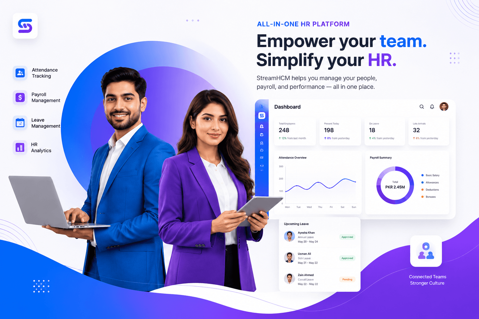 StreamHCM admin dashboard