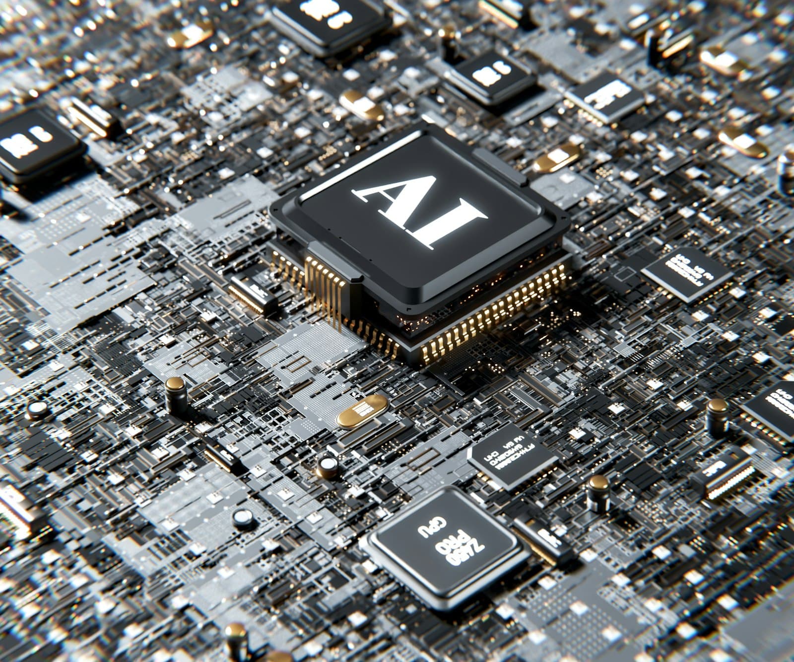 Circuit board and processor representing workplace software and automation